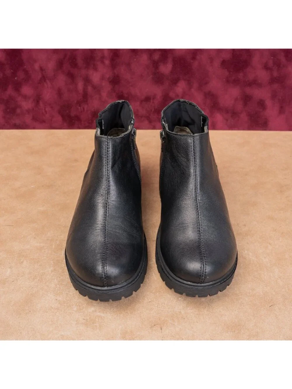 Alegria Women Shayne Black Leather Zip Chelsea Ankle Boots sz 6US EUR36